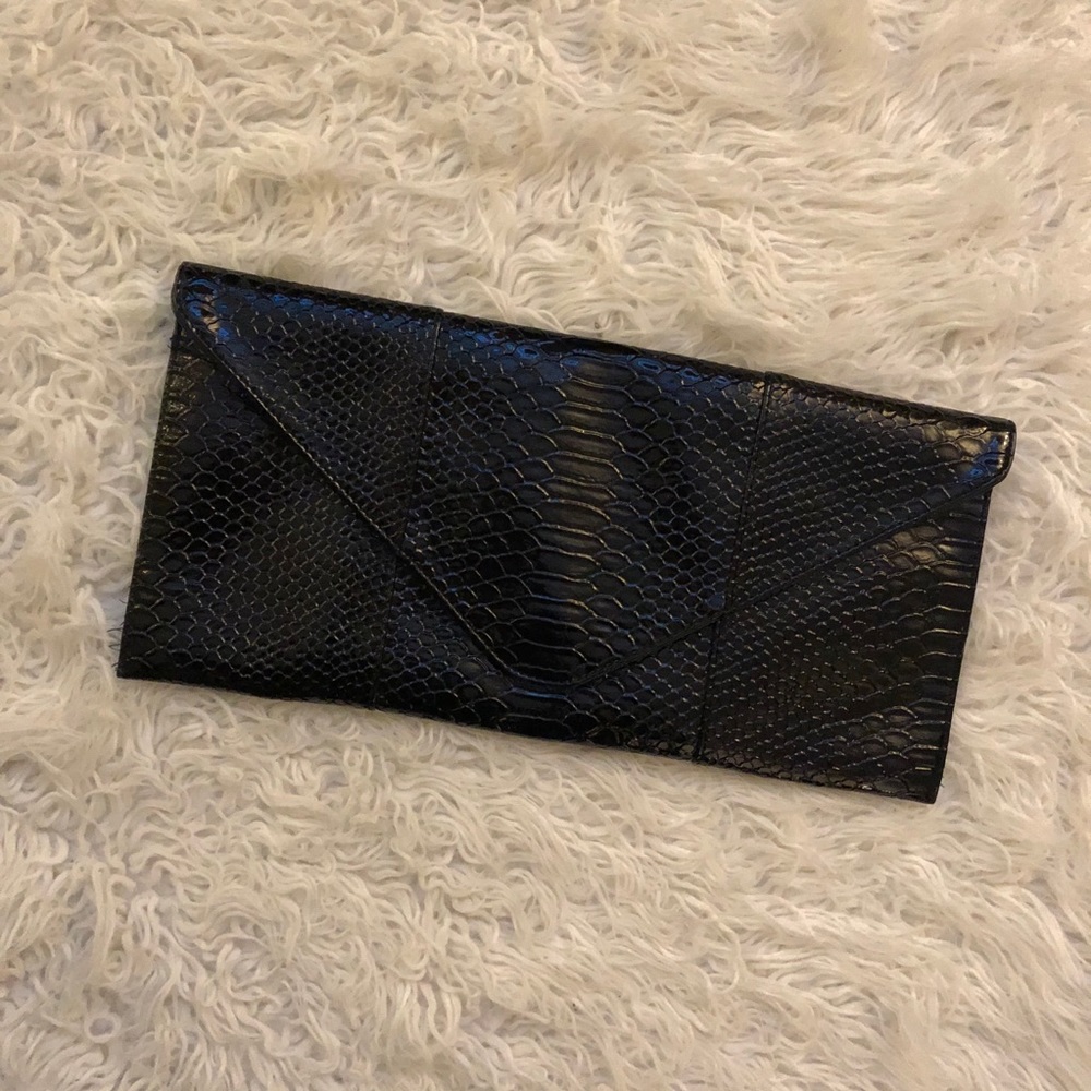 UE Urban Expressions Vegan Patent Snakeskin Clutch